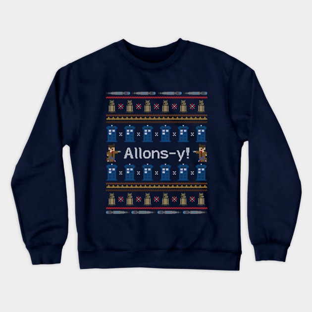 Allons-y, It's Christmas! Crewneck Sweatshirt by Plan8